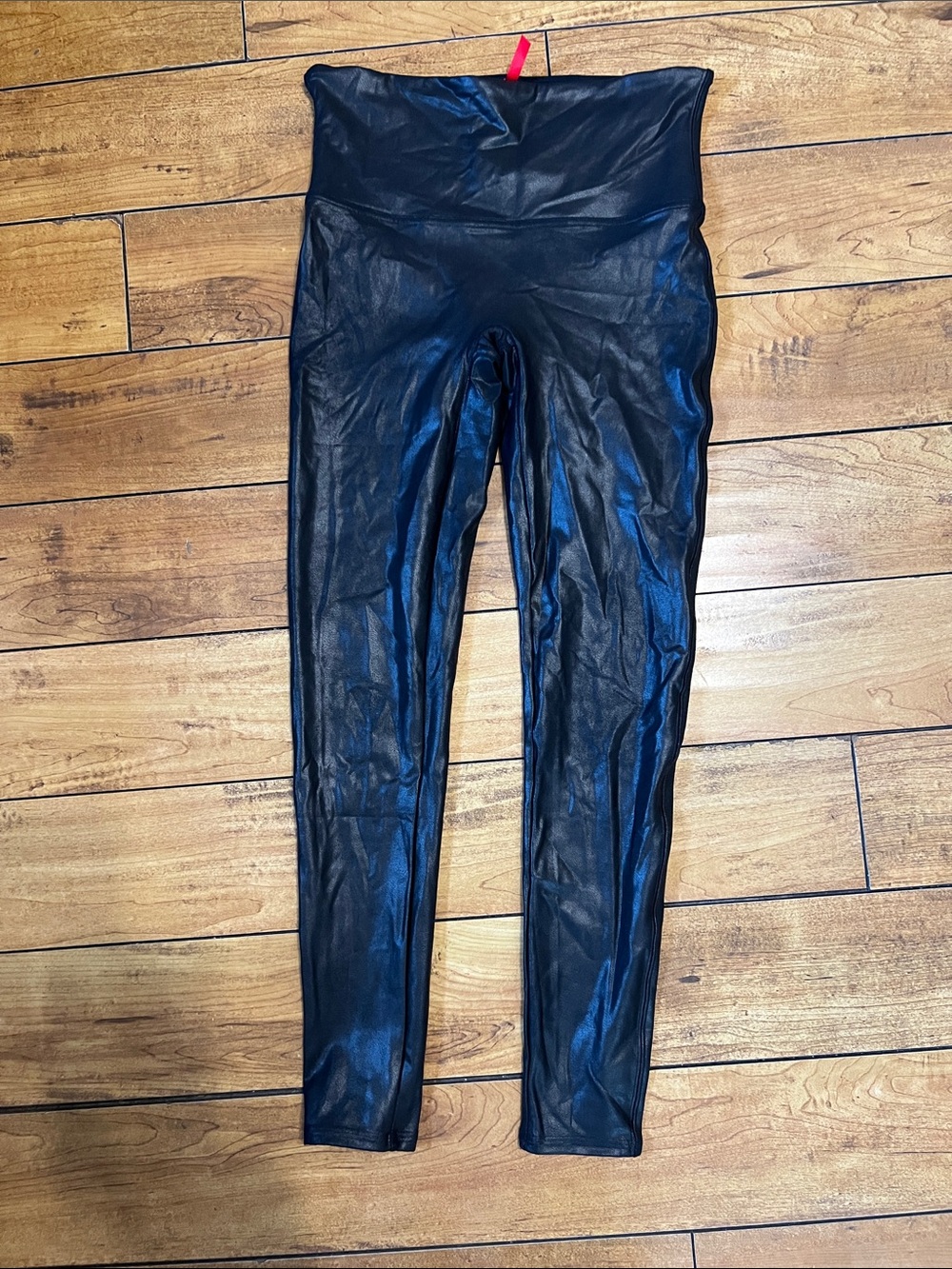 SPANX Black Faux Leather High-Waist leggings